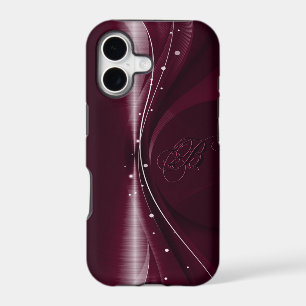 Maroon Red Metallic Retro Dynamic Wave