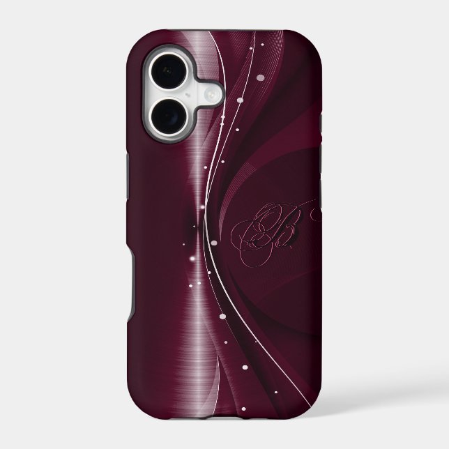 Maroon Red Metallic Retro Dynamic Wave (Back)