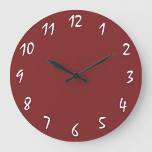 Maroon red modern simlpe  large clock