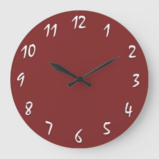 Maroon red modern simlpe large clock