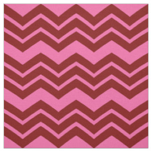 Maroon Red Pink Chevron Zigzag Design Fabric