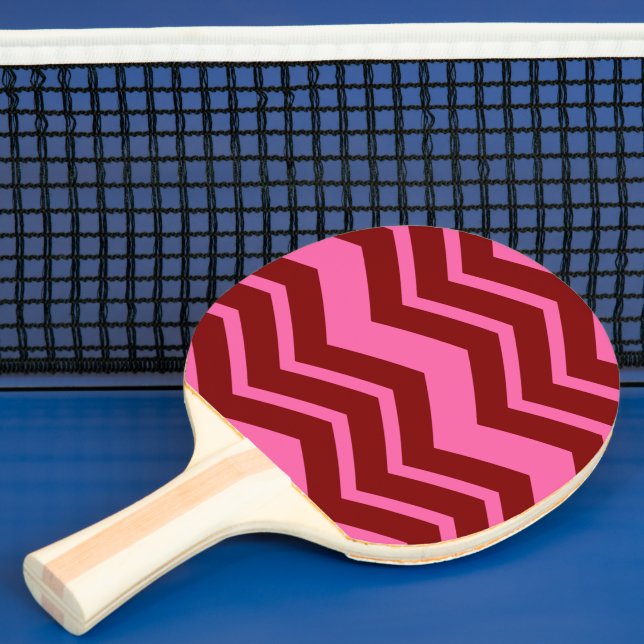 Maroon Red Pink Chevron Zigzag Design  Ping Pong Paddle (Insitu)