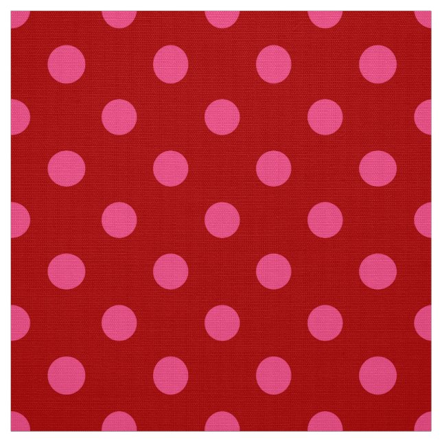 Maroon Red Pink Polka Dots Design  Fabric (Swatch)