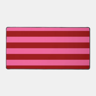 Maroon Red Pink Stripes Design Desk Mat