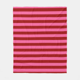 Maroon Red Pink Stripes Design  Fleece Blanket