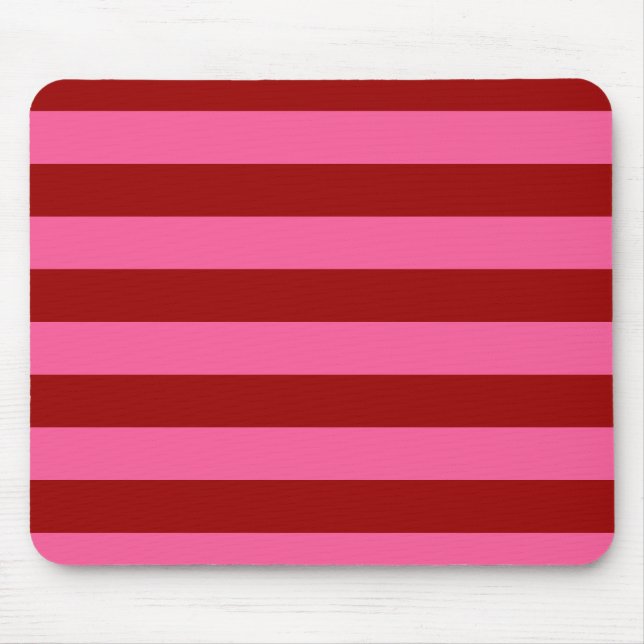 Maroon Red Pink Stripes Design  Mouse Mat (Front)