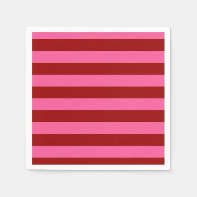 Maroon Red Pink Stripes Design  Napkin (Front)