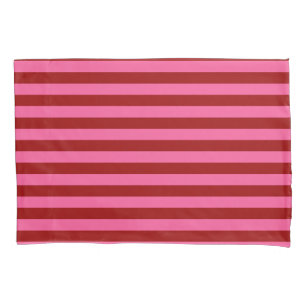 Maroon Red Pink Stripes Design  Pillowcase