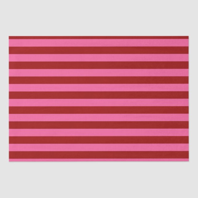 Maroon Red Pink Stripes Design  Tissue Paper (Front)