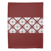 Maroon Red Retro Spiro Geometric Pattern