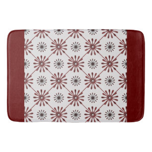 Maroon Red Retro Spiro Geometric Pattern Duvet Cov Bath Mat