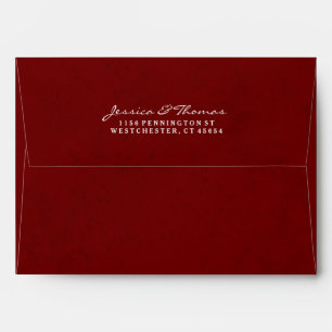 Maroon Red & White Custom Invitation Envelope