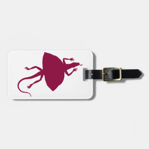 Maroon reptile luggage tag