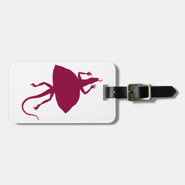 Maroon reptile luggage tag (Front Horizontal)