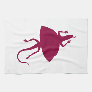 Maroon reptile tea towel