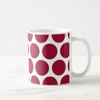 Maroon Retro Colourful Modern Polka Dots Coffee Mug