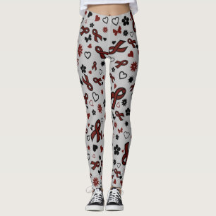 Maroon Ribbons Multi...APS Leggings