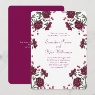 Maroon Rose Wedding Invitation
