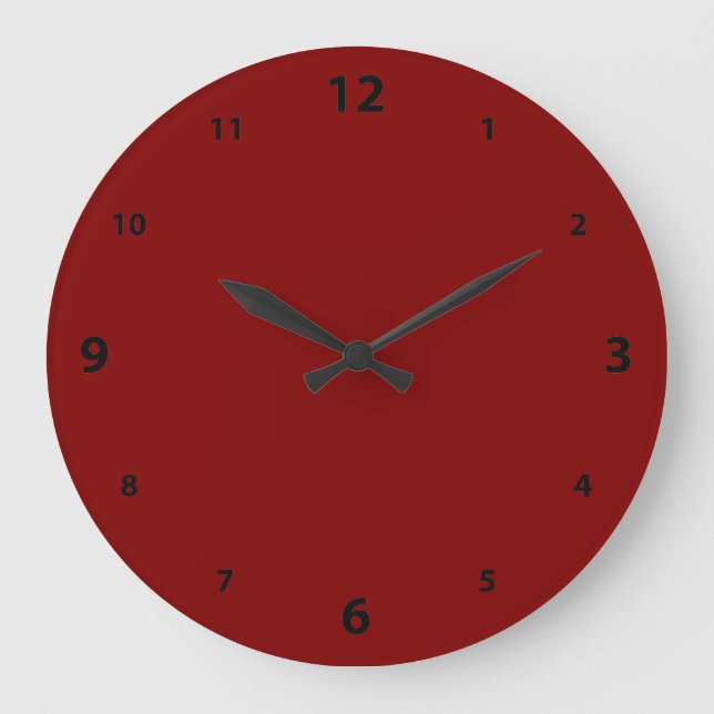 Maroon Round Clock with Numbers (Front)