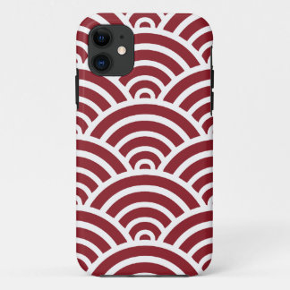 Maroon Scallop Pattern iPhone 11 Case