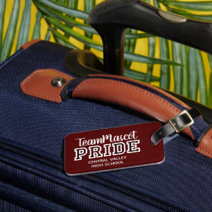 Maroon School Pride Mascot Name Luggage Tag