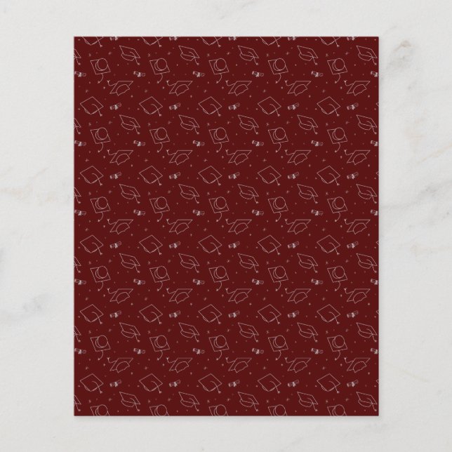 Maroon & Silver Graduation Scrapbook Paper (Front)