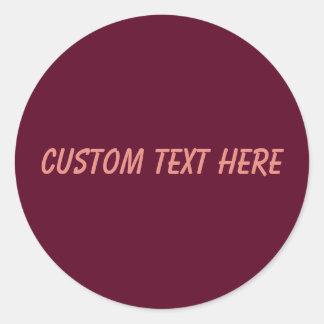 Maroon simple minimalist classic round sticker