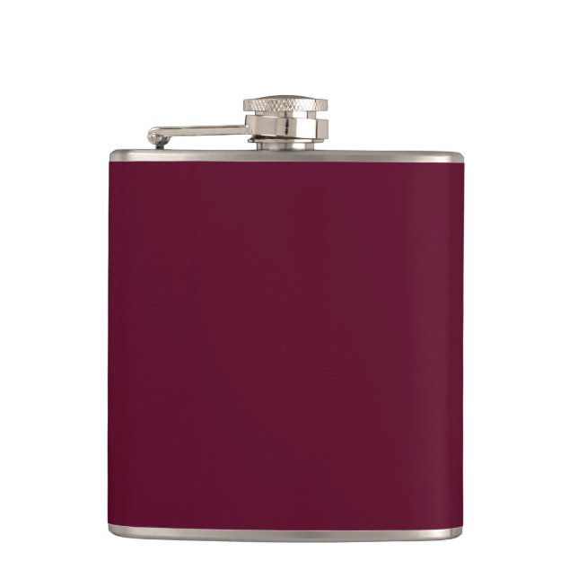 Maroon simple minimalist hip flask (Front)