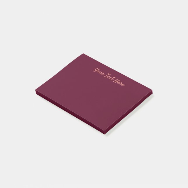 Maroon simple minimalist post-it notes (Angled)