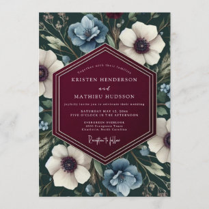 Maroon Slate Chiaroscuro Wedding Invitation