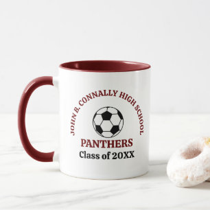 Maroon Soccer Player Personalised Team Mug