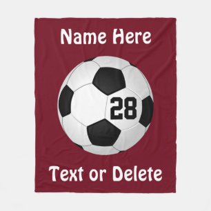 Maroon Soccer Throw Blanket PERSONALIZED