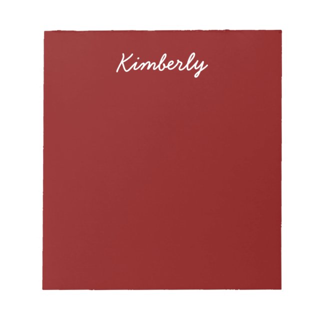 Maroon Solid Colour Notepad (Front)