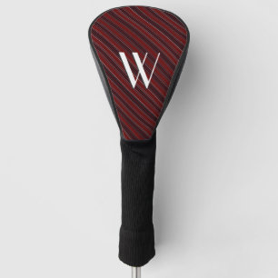 Maroon Stripe Initial Golf Head Cover