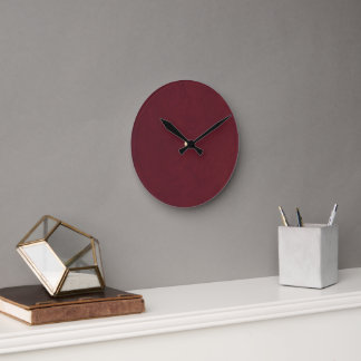 Maroon Swirl  Round Clock