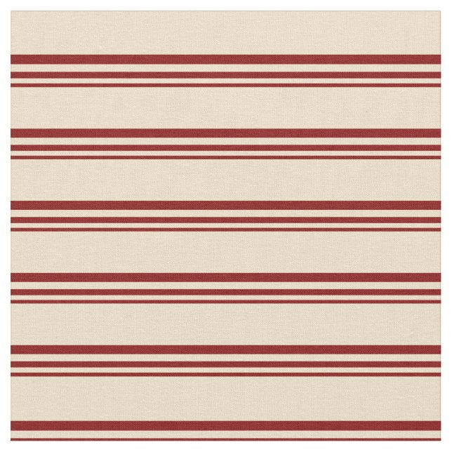Maroon & Tan Stripes Fabric (Close Up)