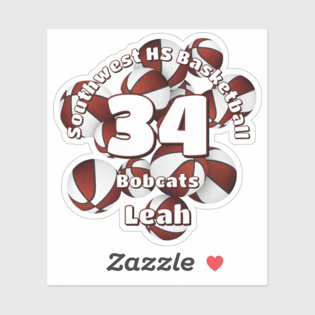 maroon team colours basketballs kids sports  (Sheet)