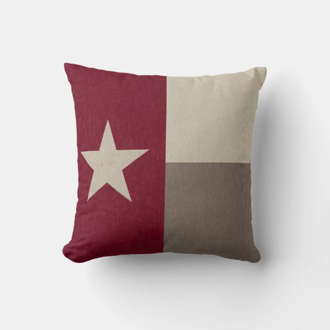 Maroon Texas Flag Fabric Cushion (Front)