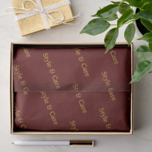 Maroon Tissue Paper with Name Pattern Print
