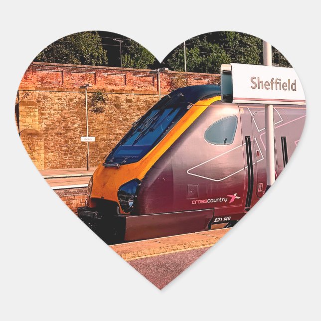 Maroon train heart sticker (Front)