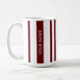 Maroon Vertical Stripes with Your Name Mug