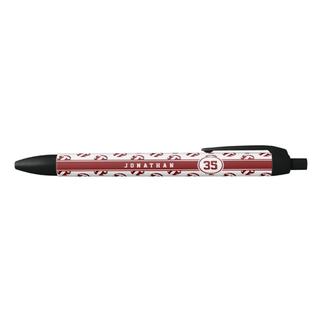 maroon volleyball team spirit girls boys name black ink pen (Top)
