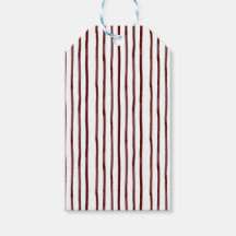 Maroon watercolor Thin stripe Gift Tag set