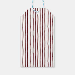 Maroon watercolor Thin stripe Gift Tag set