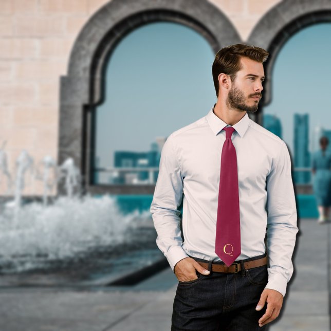 Maroon white - add monogram  tie (Creator Uploaded)