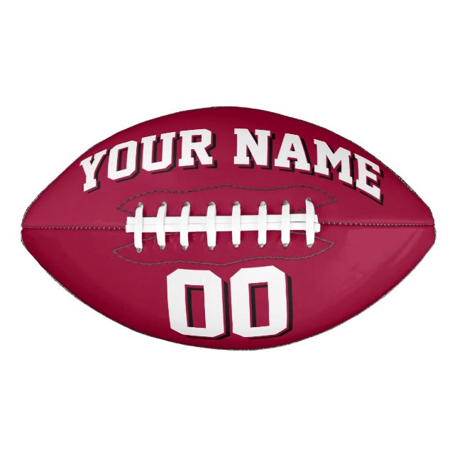 MAROON WHITE AND BLACK Custom Football American Football (Front)