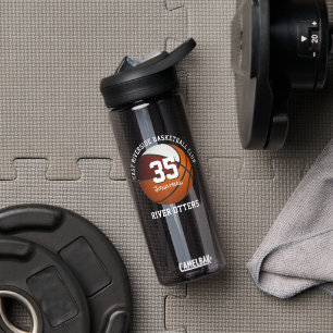 Maroon white basketball club colours team sports water bottle