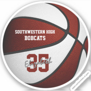 Maroon white basketball kids team colour gift idea
