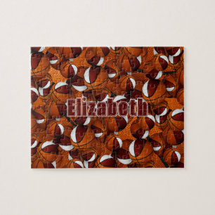maroon white basketball kids team colours jigsaw puzzle