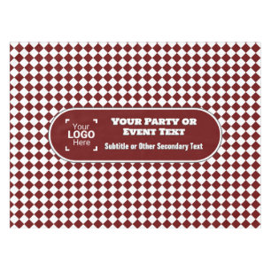 Maroon & White Diamond - Your Logo Business Event Tablecloth